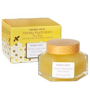 NEW Trader Joes Honey Hydration Face Mask Cream Trader Joe's 2.5oz Hexagon Glass